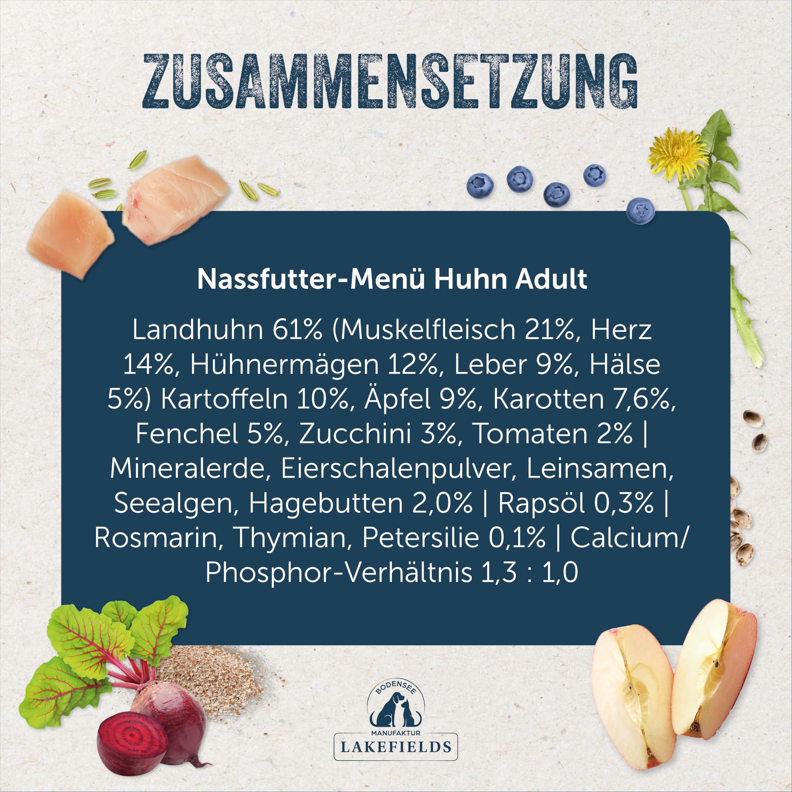 lakefields-premium-nassfutter-huhn-61-6-x-400-g-getreidefrei-hypoallergen image 4
