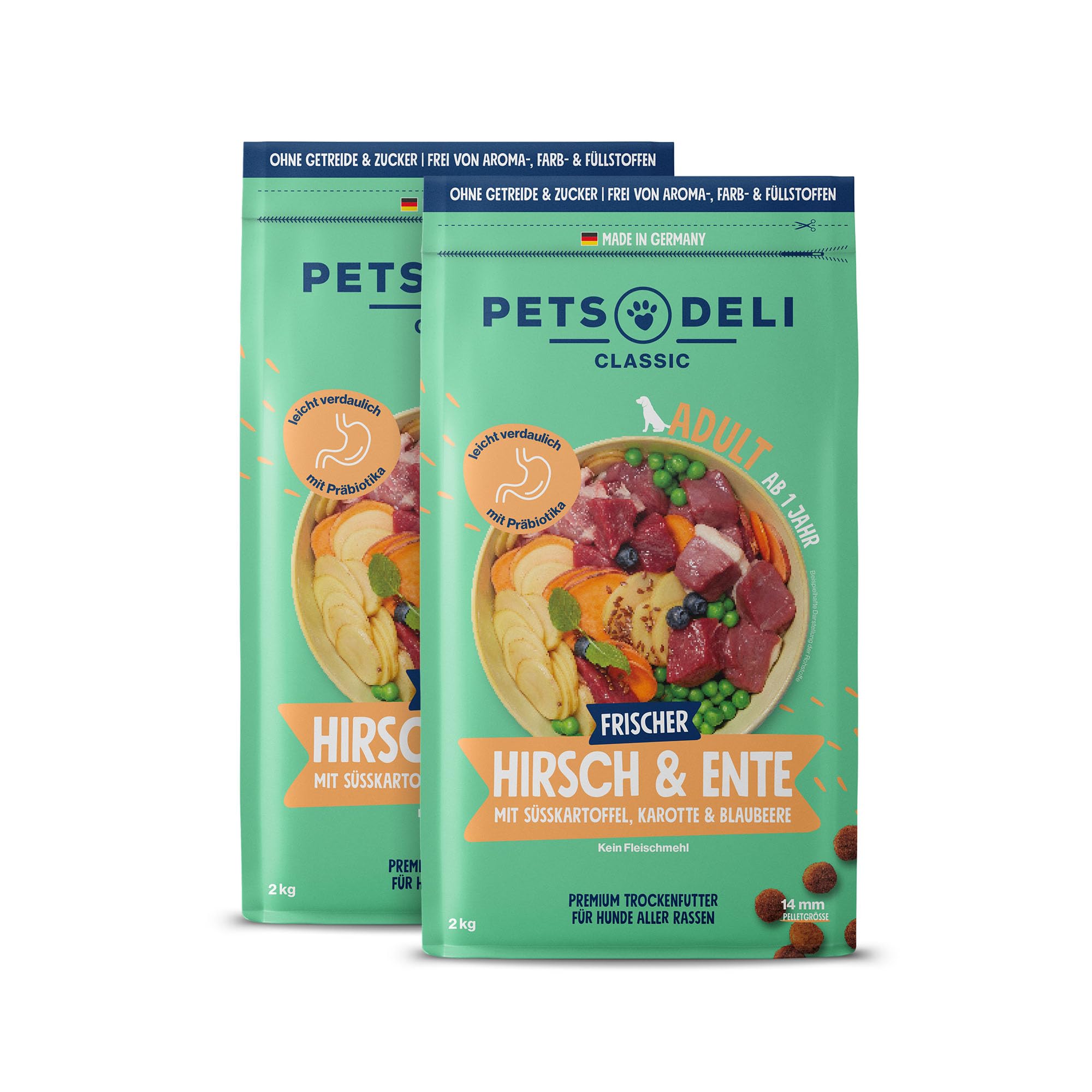pets-deli-trockenfutter-ente-hirsch-mit-s-kartoffel-f-r-hunde-2x2kg image 1