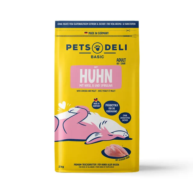 pets-deli-premium-basic-trockenfutter-f-r-hunde-mit-huhn-und-hirse-2-kg image 1