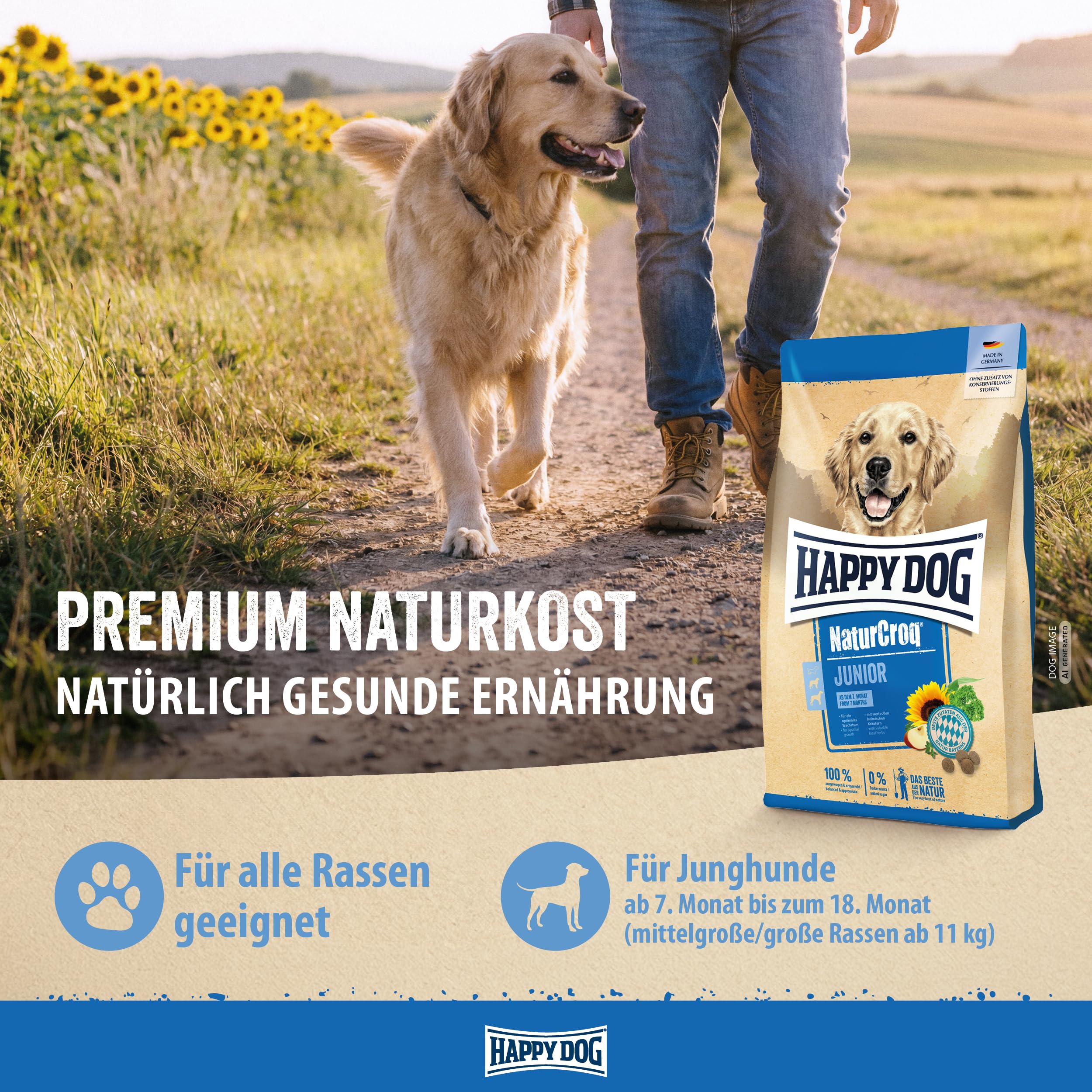 happy-dog-naturcroq-junior-trockenfutter-1kg-f-r-junghunde image 2